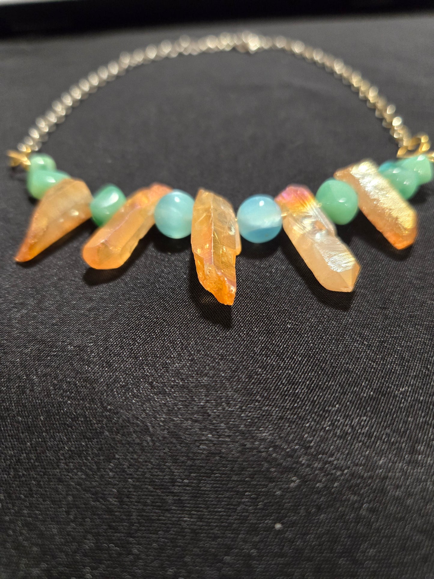 Honey-Amber Crystal Necklace