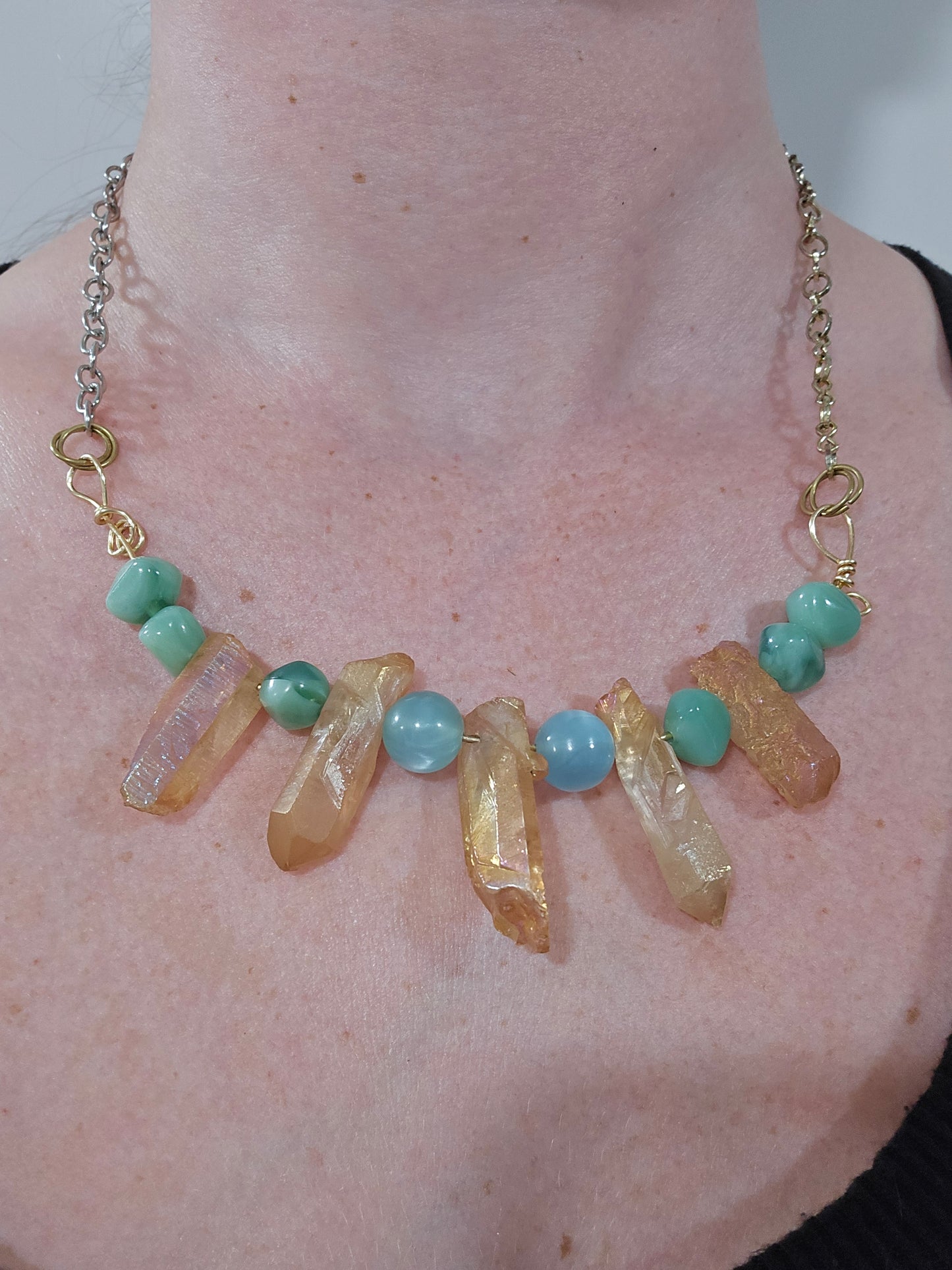 Honey-Amber Crystal Necklace