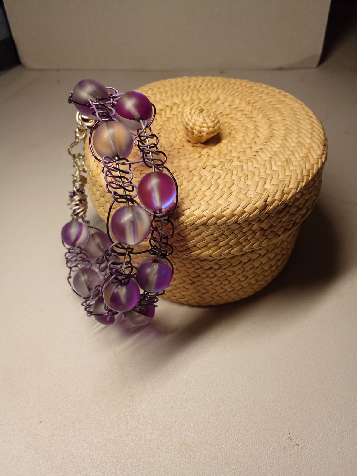 Bracelet with silver tone base wire