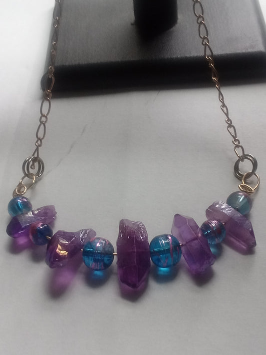 Purple crystal necklace