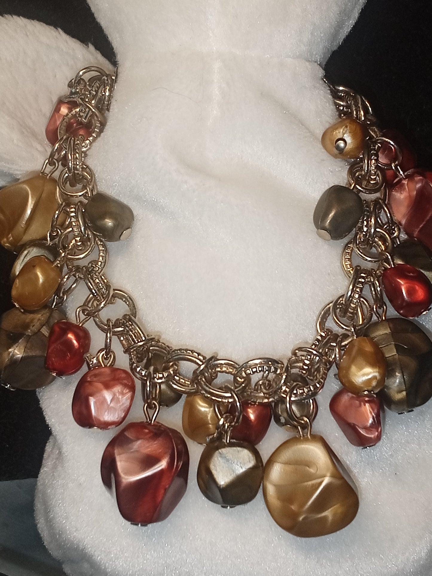 Double link Autumn nugget bead bracelet