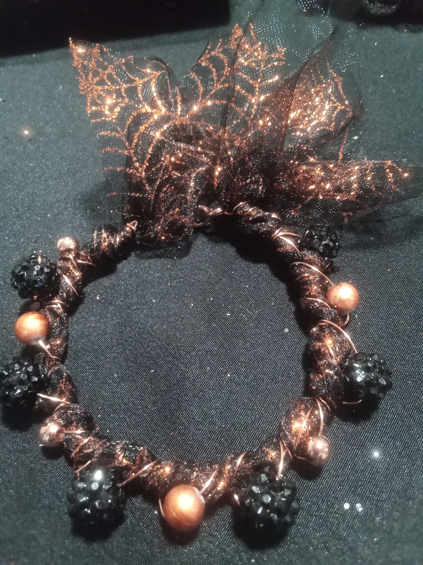 Spider web netted bracelet