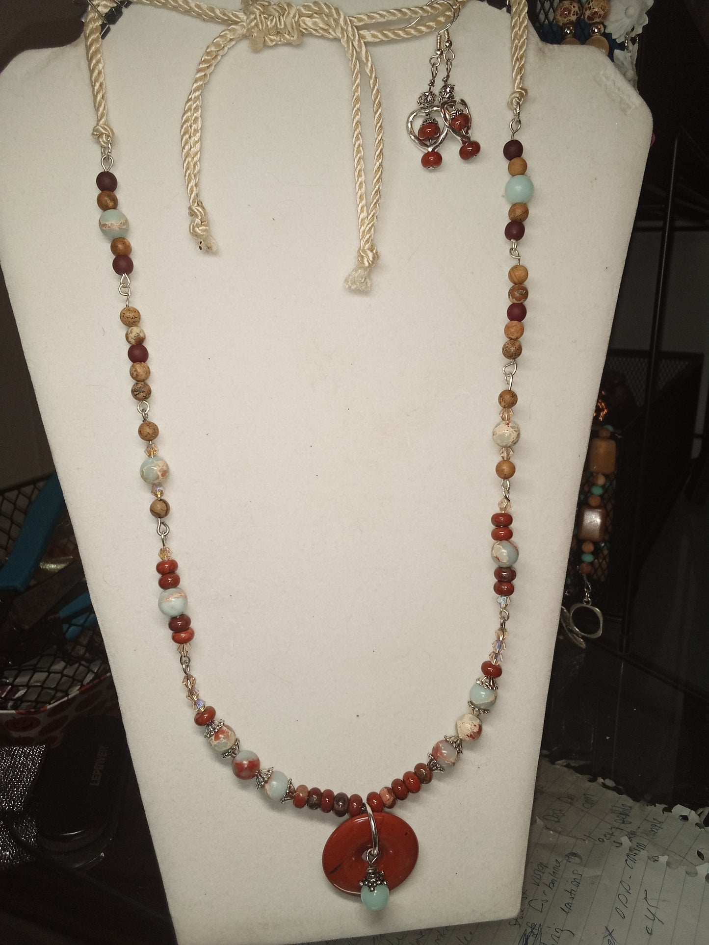 Aqua Terra Jasper "Sand Dunes" necklace set