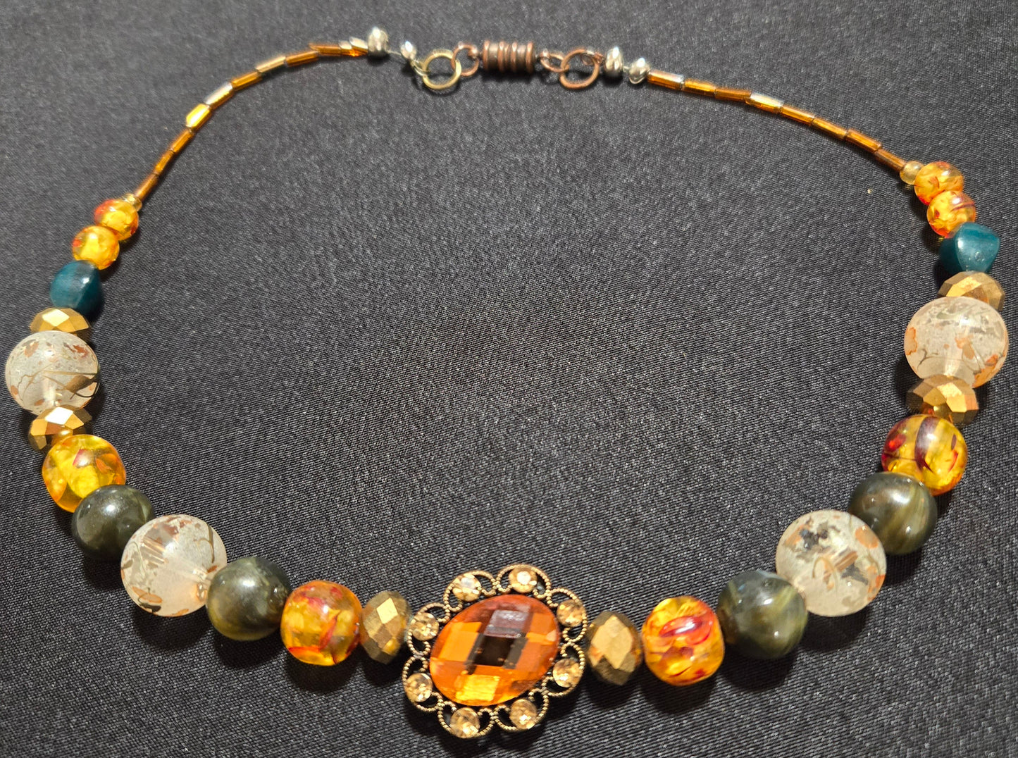 Victorian Amber Broach Necklace